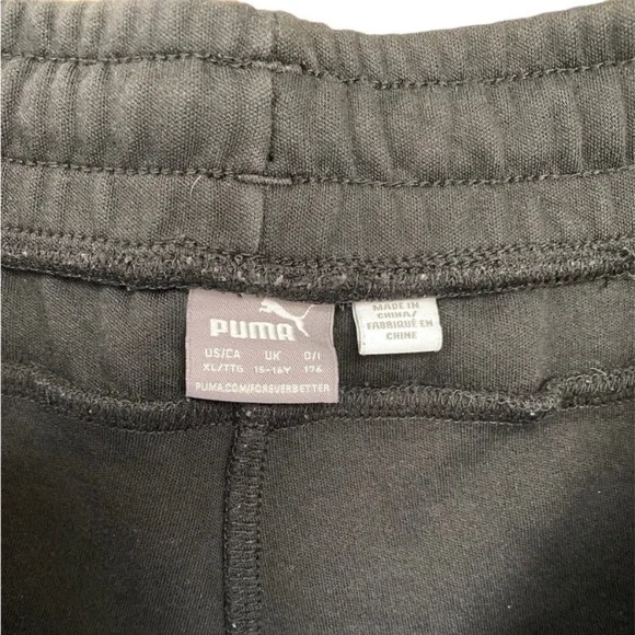 Puma Solid Women Black Sweat Pants Size XL/TTG (youth) - Picture 6 of 8